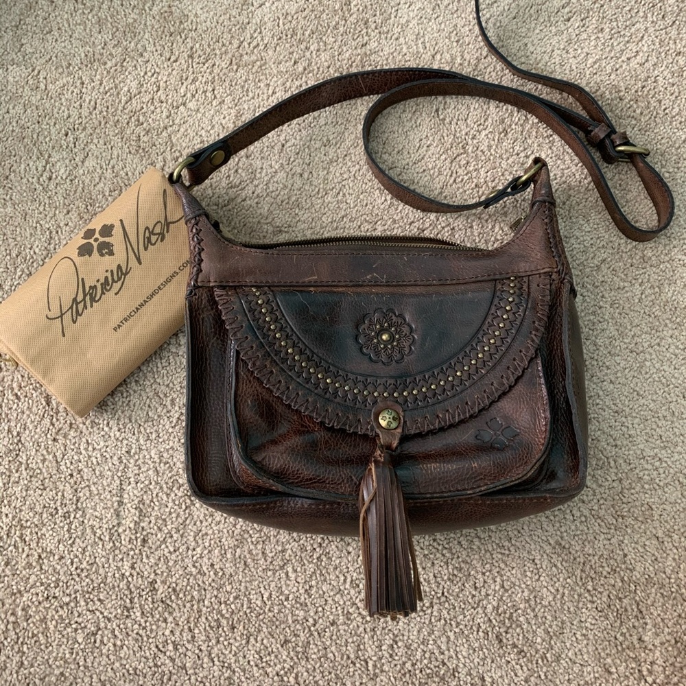Patricia Nash Distressed Leather Cross Body Bag